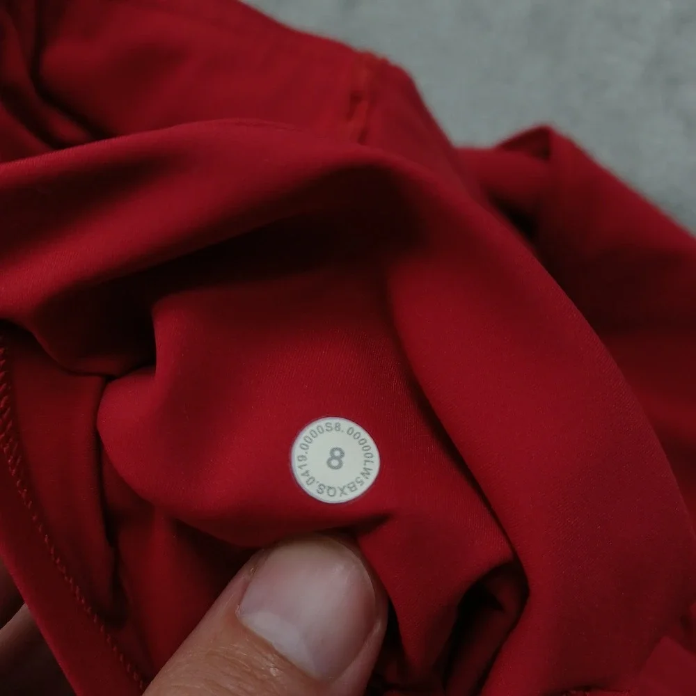 Lululemon Leggings Womens 8 Red Activewear Casual Pull On Pocket